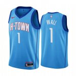 NBA 1 Wall Rockets 20-21 city Maillot bleu imprimé